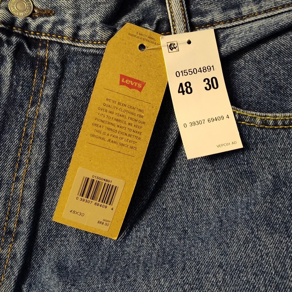Levi's 550 men's denim blue jeans size 48x30 nwt